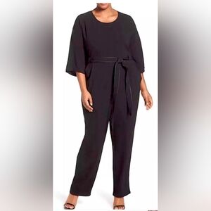 2X Melissa McCarthy Seven7 Dolman Black Jumpsuit